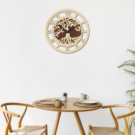 Zegar ścienny drzewo cyfry arabskie - ALECHELY