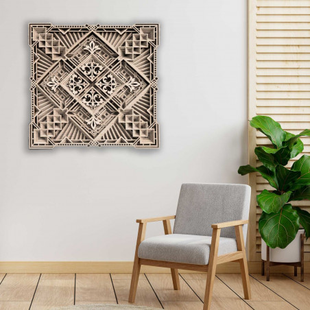 Ekskluzywny obraz ścienny mandala 3D kwadrat - KREJDER