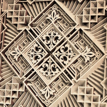Ekskluzywny obraz ścienny mandala 3D kwadrat - KREJDER