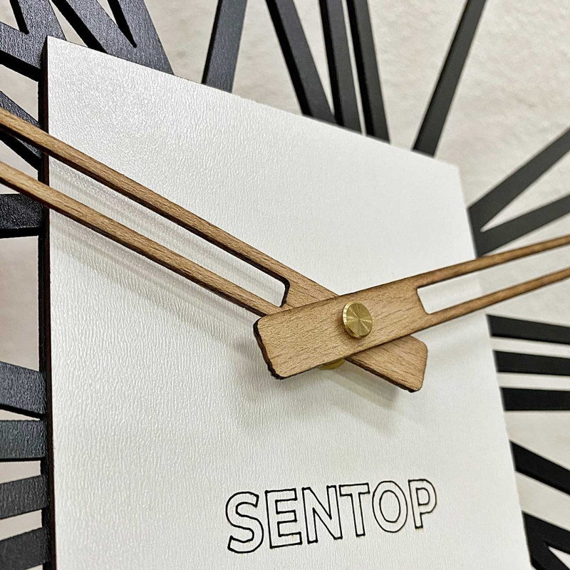 Drewniany zegar ścienny - Sentop | HDFK038 | dąb