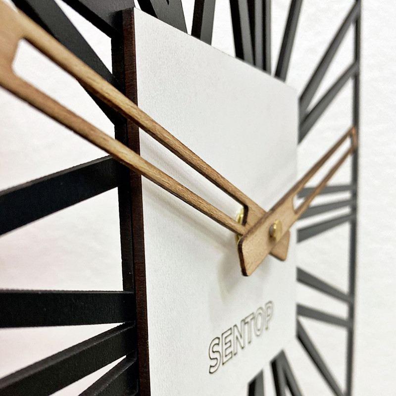 Drewniany zegar ścienny - Sentop | HDFK038 | dąb