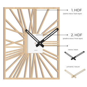 Drewniany zegar ścienny - Sentop | HDFK038 | klon