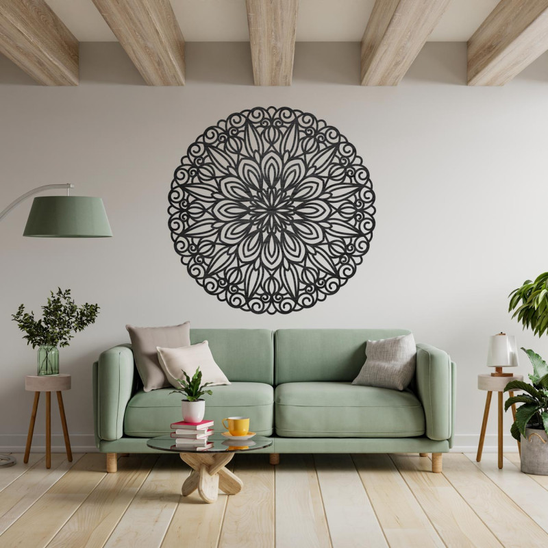 Elegancka drewniana mandala na ścianę - SOFIS