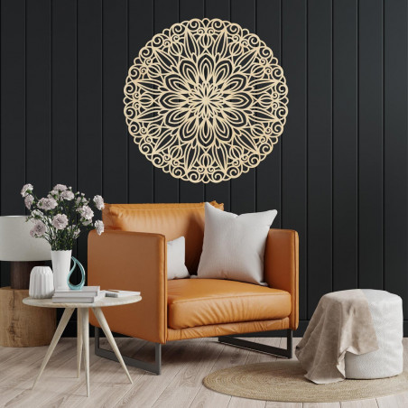 Elegancka drewniana mandala na ścianę - SOFIS