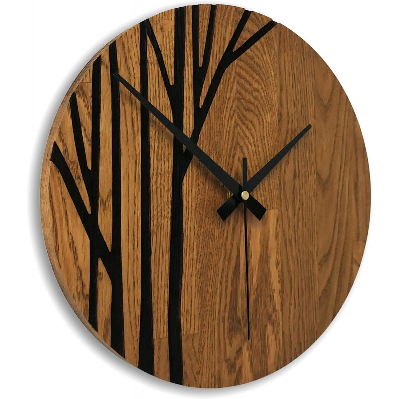Drewniany zegar ścienny z dubového dreva konáre I SENTOP MAS003