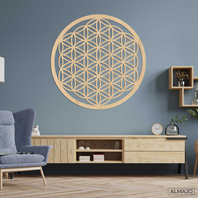Drewniana mandala na ścianę - Kwiat życia | SENTOP