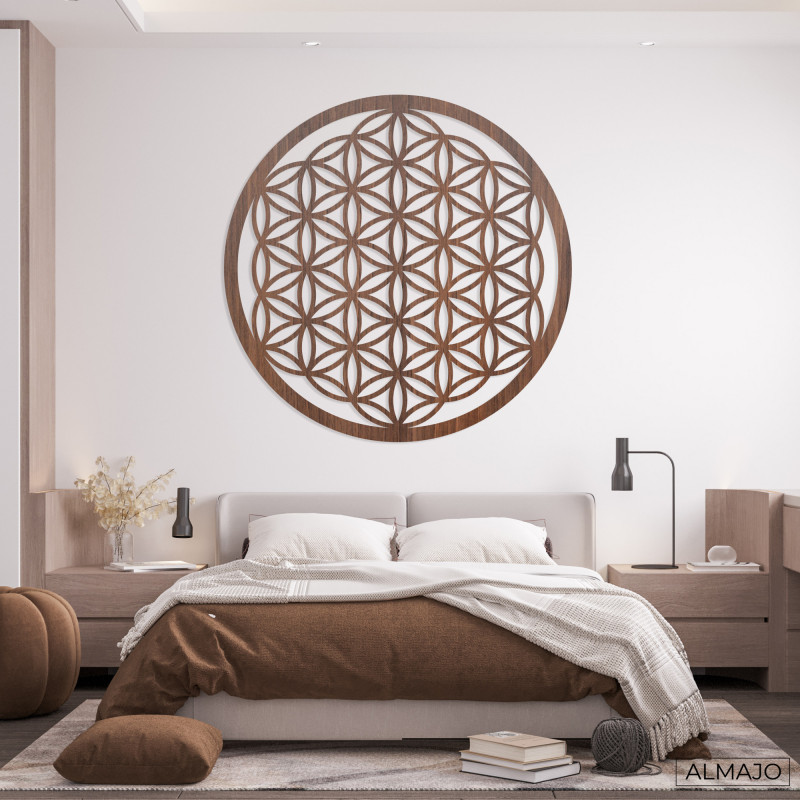 Drewniana mandala na ścianę - Kwiat życia | SENTOP