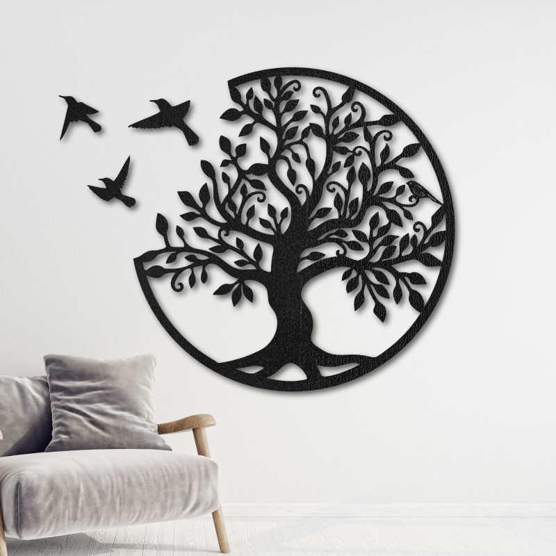 Obraz na ścianę Drzewo z latającymi ptakami I SENTOP