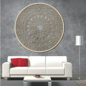 Drewniana mandala na ścianie - Poeta