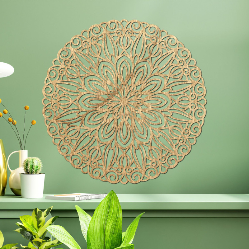Elegancka drewniana mandala na ścianę - SOFIS