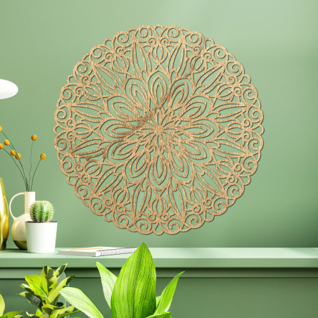 Elegancka drewniana mandala na ścianę - SOFIS