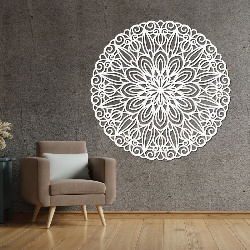 Elegancka drewniana mandala na ścianę - SOFIS