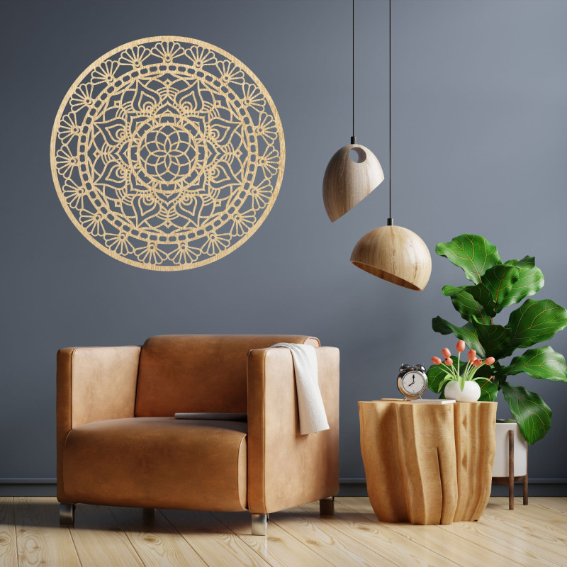 Drewniana mandala na ścianę - Aura Design