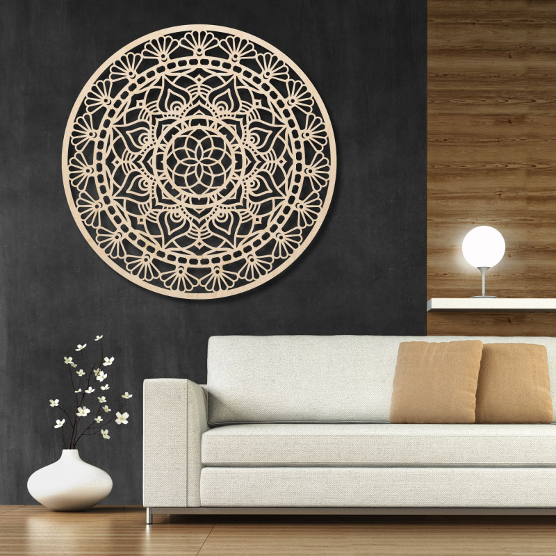 Drewniana mandala na ścianę - Aura Design