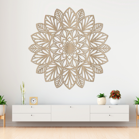 Drewniana mandala na ścianie Drewniana mandala na ścianie
