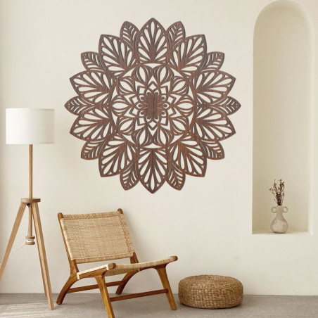 Drewniana mandala na ścianie Drewniana mandala na ścianie