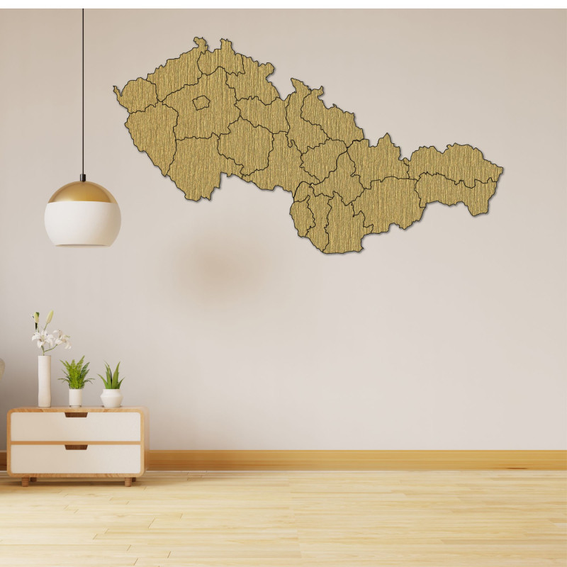 Drewniana mapa Słowacji i Czech