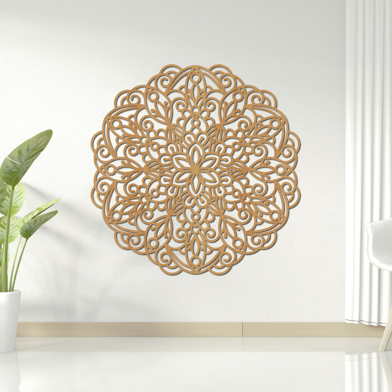 Drewniana mandala na ścianie – symbol harmonii i równowagi