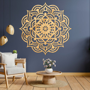 Drewniana dekoracja ścienna mandala - ROMANCE 2