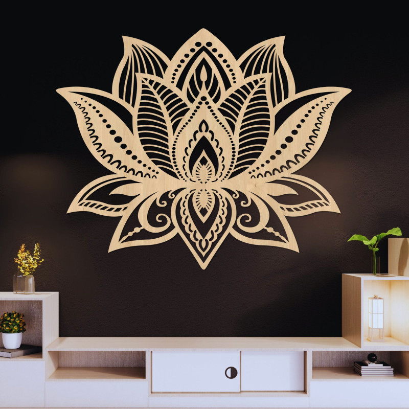 Drewniana mandala ścienna - FLORALIS