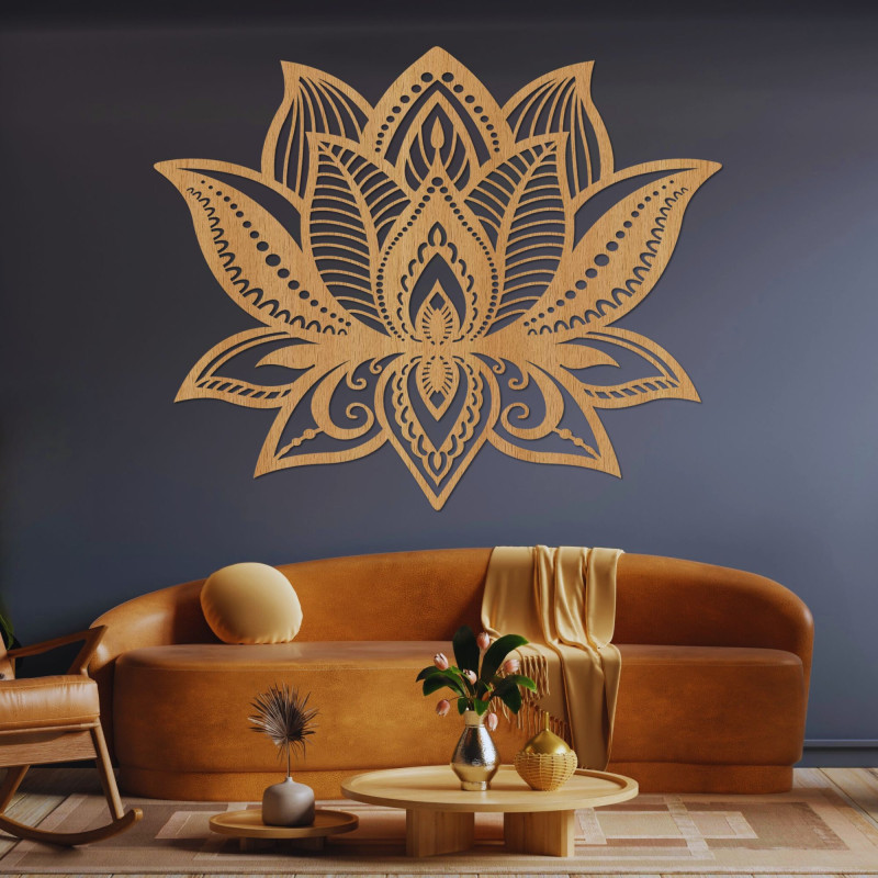 Drewniana mandala ścienna - FLORALIS