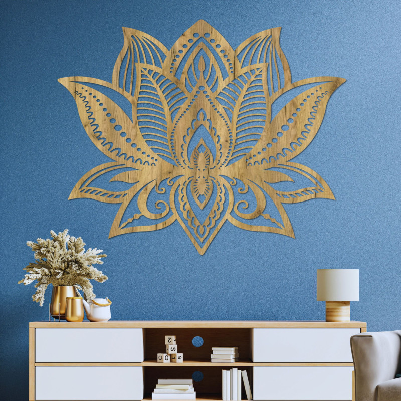 Drewniana mandala ścienna - FLORALIS