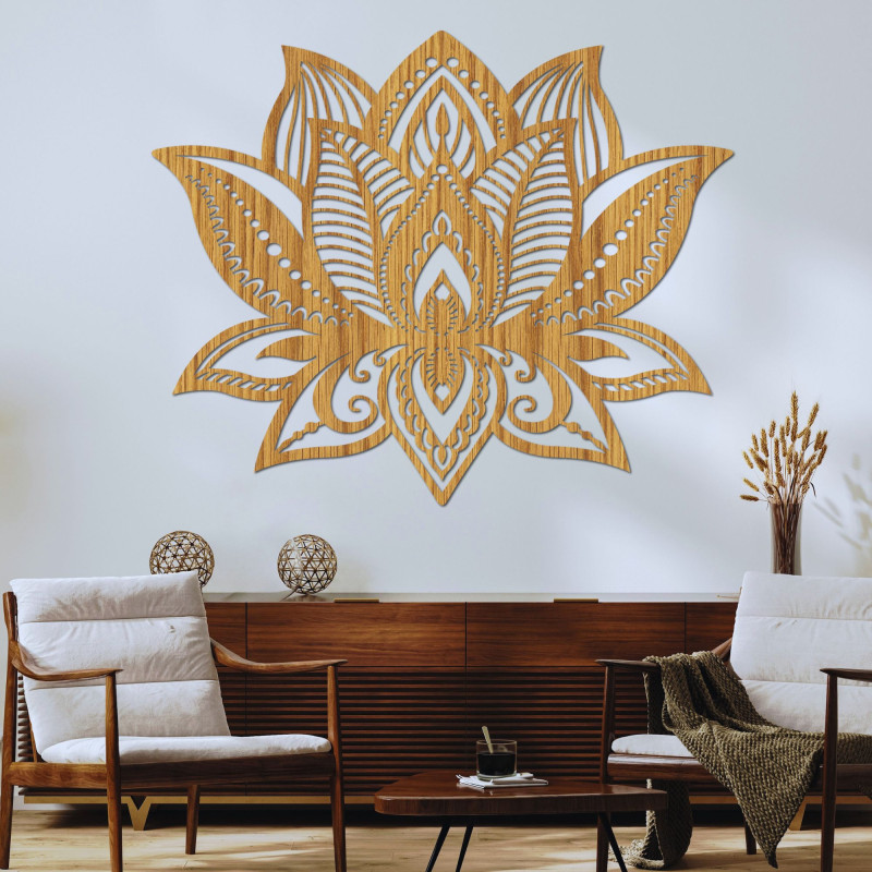 Drewniana mandala ścienna - FLORALIS