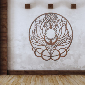 Artystyczna drewniana dekoracja mandala kwiat i słońce - FLORISOLUS 2