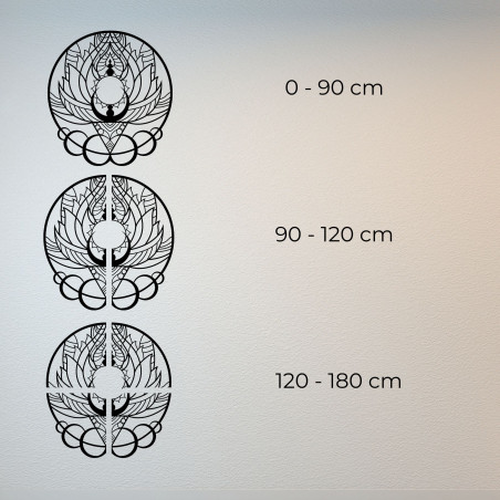 Artystyczna drewniana dekoracja mandala kwiat i słońce