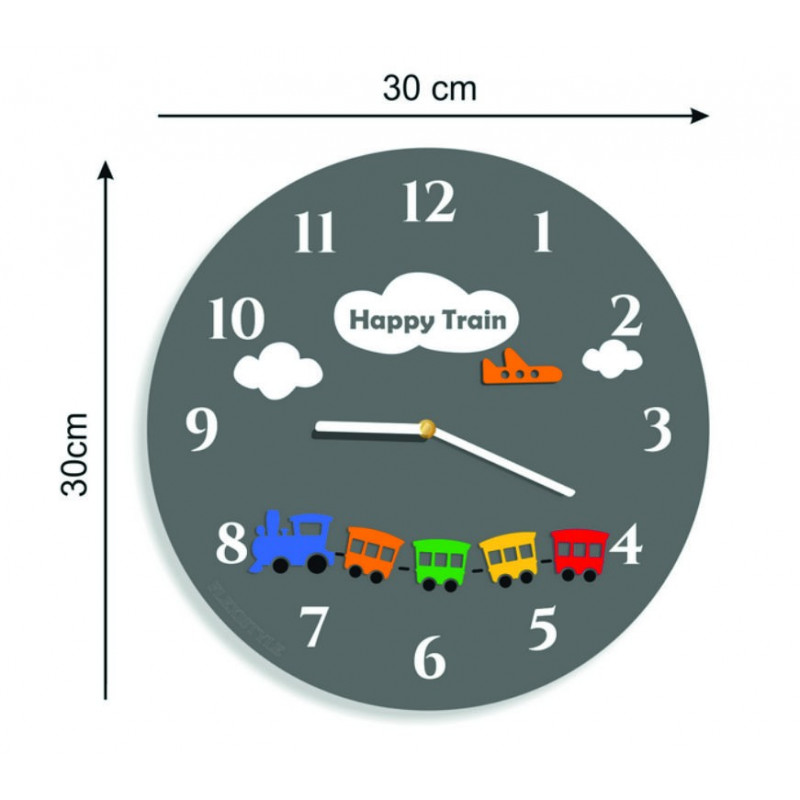 Zegar ścienny dla dzieci - niebieski design