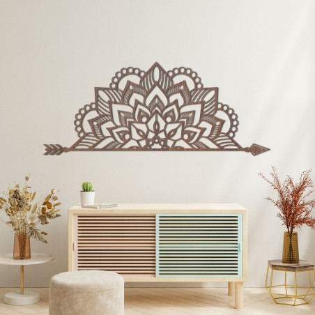 Elegancka czarna mandala na ścianie w nowoczesnym stylu boho
