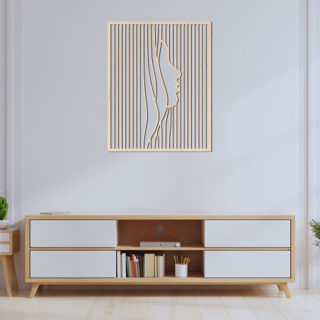 Drewniana dekoracja ścienna z sylwetką twarzy kobiety - PERSONA