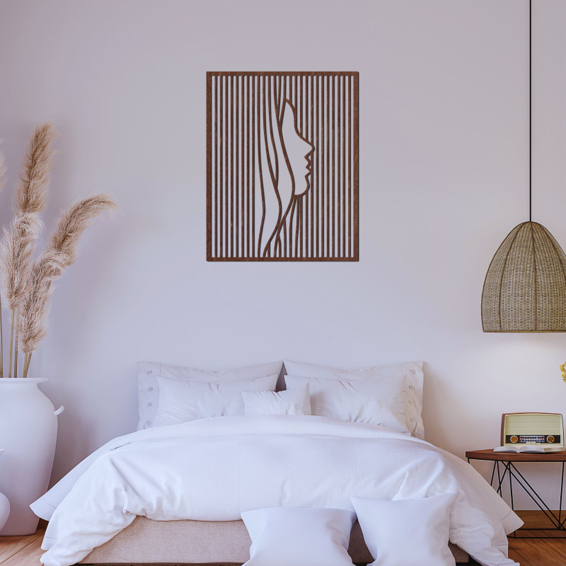 Drewniana dekoracja ścienna z sylwetką twarzy kobiety - PERSONA