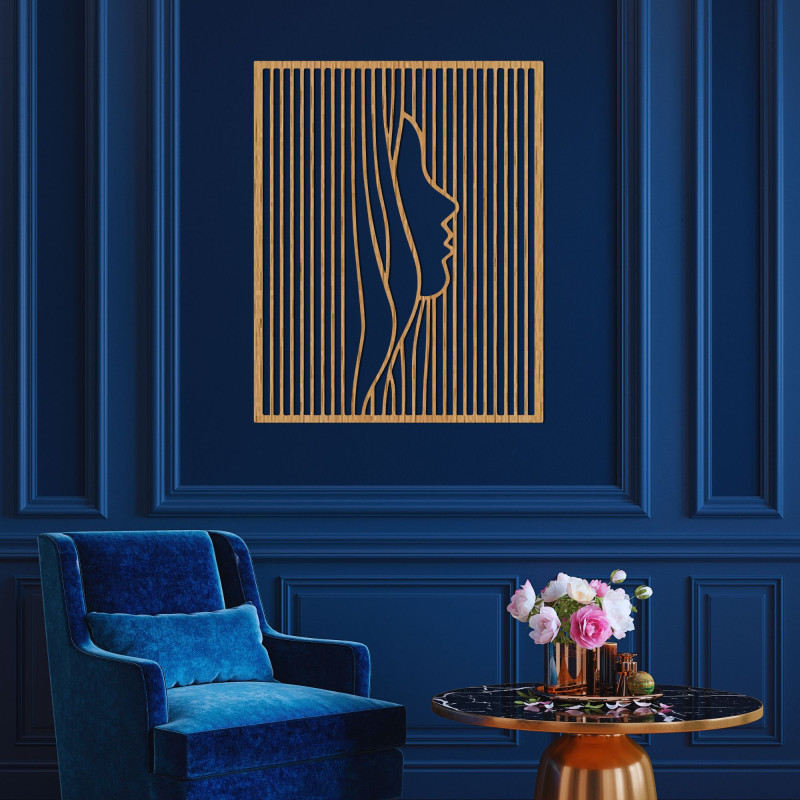 Designerska drewniana dekoracja iluzji twarzy - FACIEI