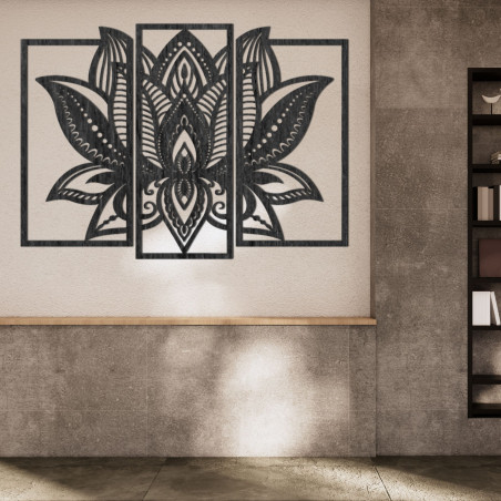 Imponująca drewniana dekoracja w kształcie kwiatu lotosu - PURUS Imponująca drewniana dekoracja w kształcie kwiatu lotosu - PURUS