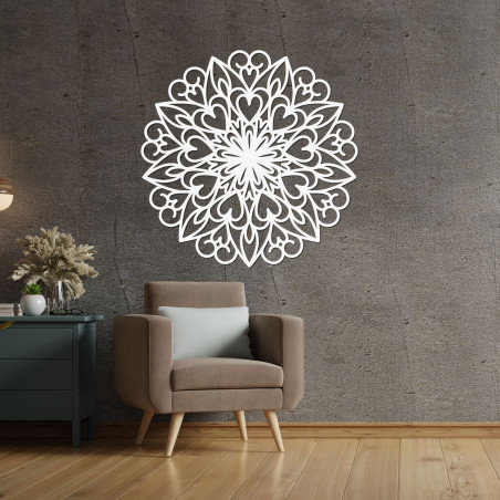 Rzeźbiona mandala, drewniana dekoracja ścienna - FARLIKT