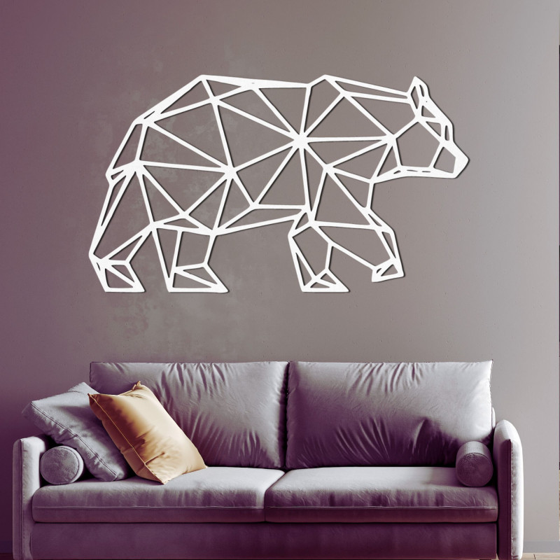 Geometryczna drewniana dekoracja ścienna niedźwiedź - URSUS