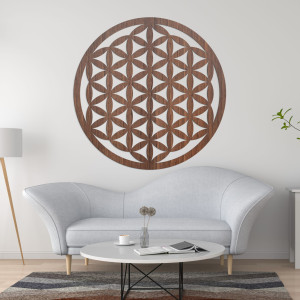 Elegancka rzeźbiona drewniana mandala na ścianę - FLORUM 2
