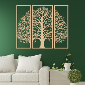 Trzyczęściowa drewniana dekoracja ścienna ekskluzywne... 2