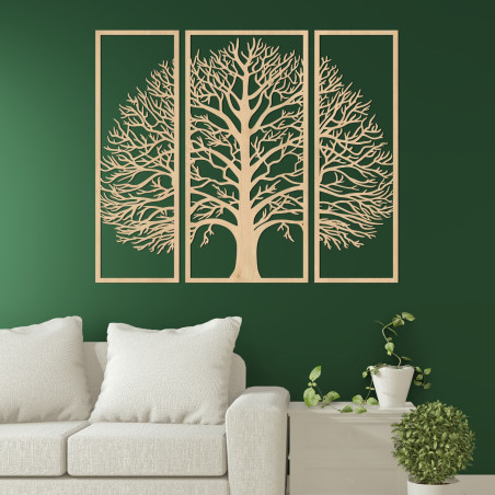Trzyczęściowa drewniana dekoracja ścienna ekskluzywne drzewo życia - DIVISA