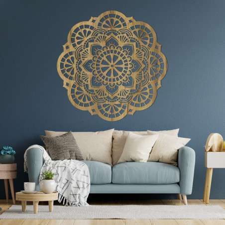 Ścienny drewniany obraz mandala światło życia - LUMEN