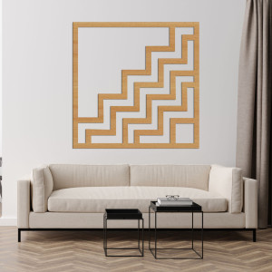 Nowoczesna drewniana dekoracja ścienna z efektownym geometrycznym wzorem zygzakowatym