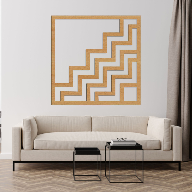 Nowoczesna drewniana dekoracja ścienna z efektownym geometrycznym wzorem zygzakowatym