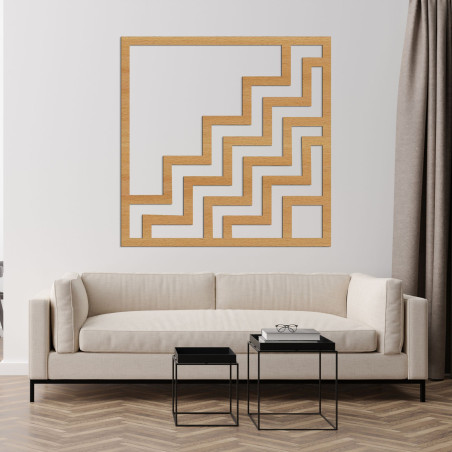 Nowoczesna drewniana dekoracja ścienna z efektownym geometrycznym wzorem zygzakowatym