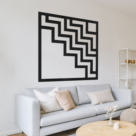 Nowoczesna drewniana dekoracja ścienna z efektownym geometrycznym wzorem zygzakowatym