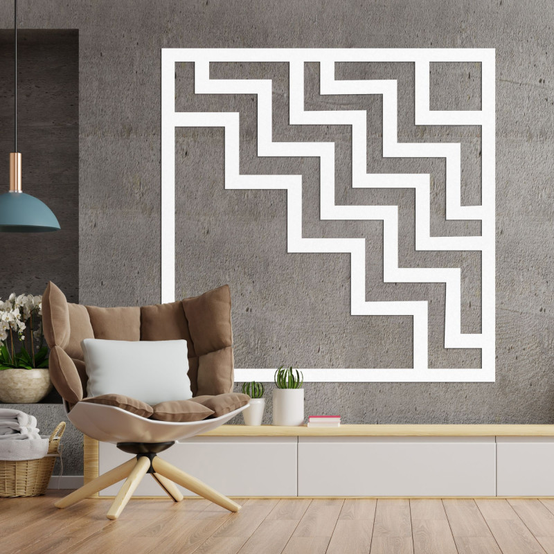 Nowoczesna drewniana dekoracja ścienna z efektownym geometrycznym wzorem zygzakowatym