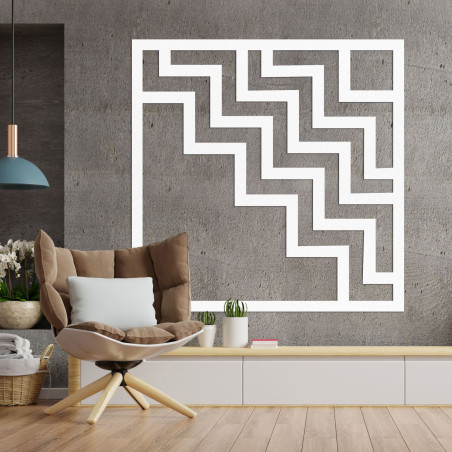 Nowoczesna drewniana dekoracja ścienna z efektownym geometrycznym wzorem zygzakowatym