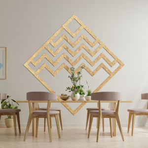 Drewniana geometryczna dekoracja kwadratowa - FORNET 2