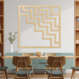 Drewniana geometryczna dekoracja kwadratowa - FORNET 2