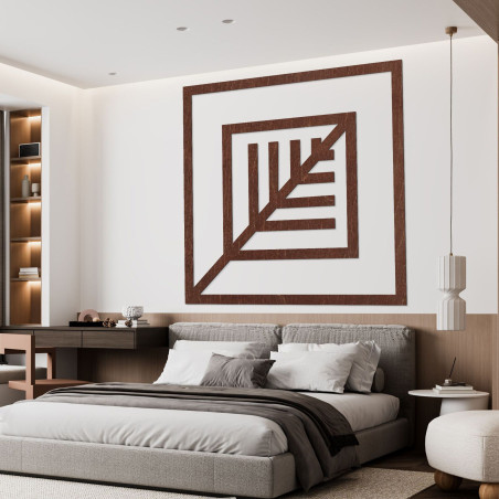 Drewniana dekoracja liść kwadrat - ATALY